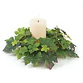 Pack of 6 Country Vineyard Artificial Grape Leaf Pillar Candle Rings 14"