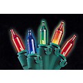 Set of 100 Multi Commercial Grade Christmas Lights Green Wire Connect 6 Sets