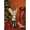 14" Icy Crystal LED Lighted Table Top Angel Christmas Decoration