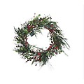 24" Battery Operated Pre-Lit LED Red Mini Apple Christmas Wreath - Clear Lights