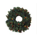 24" Pre-Lit Full Angel Pine Christmas Wreath With Multi-Color Lights #H80675