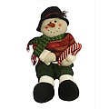 3' Happy Snowman Dangle Legs Seated Plush Christmas Decoration