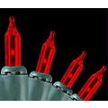 Set of 140 Red Everglow Chasing Mini Christmas Lights - Green Wire