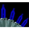 Set of 140 Blue Everglow Chasing Mini Christmas Lights - Green Wire