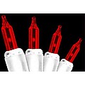 Set of 140 Red Everglow Chasing Mini Christmas Lights - White Wire