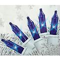Set of 140 Blue Everglow Chasing Mini Christmas Lights - White Wire