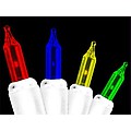 Set of 100 Multi-Color Everglow Mini Christmas Lights - White Wire