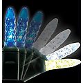 Set of 35 LED Colorwave M5 Christmas Lights Changes Blue to White - Green Wire