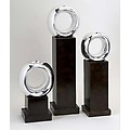 Set of 3 Sparkling Silver Ring Votive Candleholders 20"