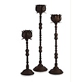 Set of 3 Slender Floral Budded Votive Candle Holders