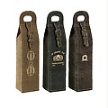 Set of 3 Unique Decorative Linen Wine Bottle Holders with Buckles