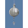 Seasons of Elegance Silver Ball with Faux-Crystal Drop Christmas Ornament