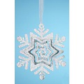 Swirly Star Glitter Snowflake Christmas Ornament