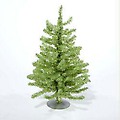 12" Sparkling Kiwi Green and Silver Retro Tinsel Table Top Christmas Tree - Unlit