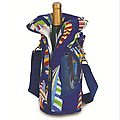 Pack of 2 Sleek Insulated Single Wine Pouch Bottle Holder Carriers - Sailboats