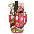 Pack of 2 Sleek Insulated Single Wine Pouch Bottle Holder Carriers - Watermelon