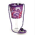 Pack of 8 Party Time Wine Glass Holder Lanyard Necklaces - Purple Paisley