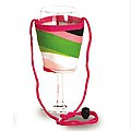 Pack of 8 Party Time Wine Glass Holder Lanyard Necklaces - Watermelon