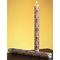 Pack of 12 Pomegranate Scented Taper Candles with Fleur de Lis Design 10"