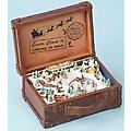 Battery Operated Animated Winter Scene in Vintage Suitcase Christmas Music Box