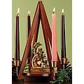 Pack of 2 Wooden Christmas Tree Advent Taper Candle Holders