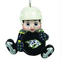 Pack of 2 NHL Nashville Predators Little Guy Hockey Player Christmas Ornaments