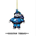 Pack of 10 NFL Houston Texans Crystal Snowman Christmas Ornaments