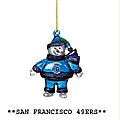 Pack of 10 NFL San Francisco 49ers Crystal Snowman Christmas Ornaments
