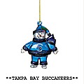 Pack of 10 NFL Tampa Bay Buccaneers Crystal Snowman Christmas Ornaments