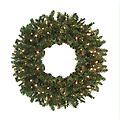 Commercial 12' Pre-Lit Canadian Pine Artificial Christmas Wreath - Clear Lights
