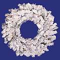 36" Pre-Lit Flocked Alaskan Artificial Christmas Wreath - Clear Dura Lights