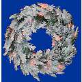 36" Pre-Lit Flocked Alaskan Artificial Christmas Wreath - Multi Dura Lights