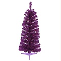4.5' Pre-Lit Wild Purple Artificial Pencil Tinsel Christmas Tree - Purple Lights
