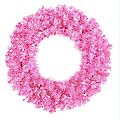 36" Pre-Lit Sparkling Hot Pink Tinsel Artificial Christmas Wreath - Pink Lights