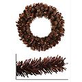 36" Pre-Lit Sparkling Mocha Brown Artificial Christmas Wreath - Clear Lights
