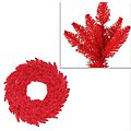 36" Pre-Lit Red Ashley Spruce Artificial Christmas Wreath - Red Lights