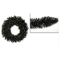 48" Pre-Lit Black Ashley Spruce Artificial Christmas Wreath - Clear Lights