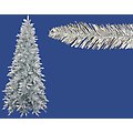 7.5' Pre-Lit Silver Ashley Spruce Artificial Tinsel Christmas Tree -Clear Lights