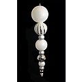 55" White and Silver Commercial Size Shatterproof Christmas Ball Finial Ornament