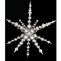 43" Huge White and Silver 3-Finish Shatterproof Snowflake Christmas Ornament