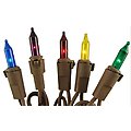 Set of 50 Multi-Color Mini Christmas Lights - Brown Wire