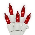 Set of 35 Red Mini Christmas Lights - White Wire