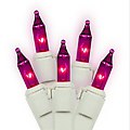 Set of 100 Purple Mini Christmas Lights - White Wire