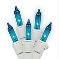 Set of 150 Heavy-Duty Blue Mini Christmas Lights - White Wire Connect 6