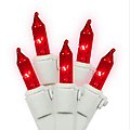 Set of 150 Heavy-Duty Red Mini Christmas Lights - White Wire Connect 6