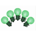 Set of 10 Battery Operated Sugared Green LED G30 Christmas Lights - Green Wire