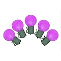 Set of 10 Battery Operated Sugared Purple LED G30 Christmas Lights - Green Wire