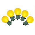 Set of 10 Battery Operated Sugared Yellow LED G30 Christmas Lights - Green Wire