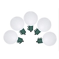 Set of 10 Battery Operated Sugared White LED G50 Christmas Lights - Green Wire