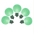 Set of 10 Battery Operated Sugared Green LED G50 Christmas Lights - Green Wire